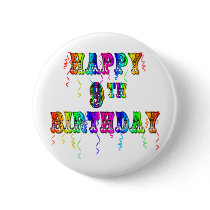 Happy 9th Birthday Shirts, Birthday Mugs and more Button