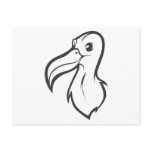 Happy Albatross Bird in Black and White postcards