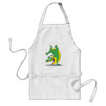 happy alligator crocodile cartoon dancing apron