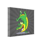 happy alligator crocodile cartoon dancing gallery wrapped canvas