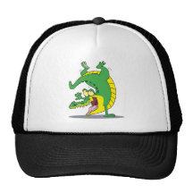 happy alligator crocodile cartoon dancing hats