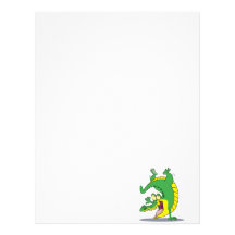 happy alligator crocodile cartoon dancing personalized letterhead