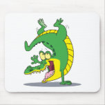 happy alligator crocodile cartoon dancing mouse pads
