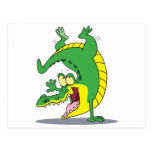 happy alligator crocodile cartoon dancing postcard