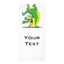 happy alligator crocodile cartoon dancing full color rack card