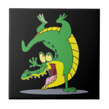 happy alligator crocodile cartoon dancing tiles
