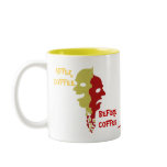 Happy and sad faces abstract art funny coffee mug