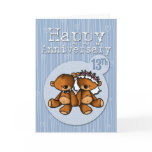 happy anniversary bears - 13 year greeting card