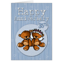 happy anniversary bears - 35 year greeting cards