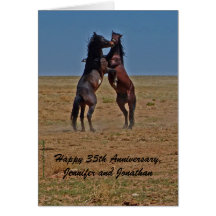 Happy Anniversary Dancing Horses Click Up Yr Heels Greeting Card