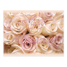 HAPPY ANNIVERSARY ROSES by SHARON SHARPE Post Card