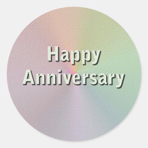 Happy Anniversary Round Sticker | Zazzle