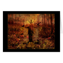 Happy Autumn - Harvest Scarecrow Greeting Cards