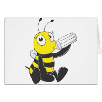 Happy Baby Bee Drinking Milk
