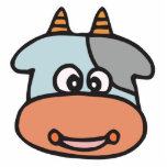 happy baby cow face acrylic cut out