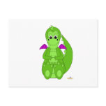 Happy Baby Green Dragon Purple Wings Postcard