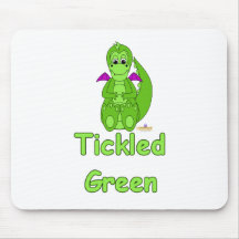 Happy Baby Green Dragon Purple Wings Tickled Green Mouse Pads