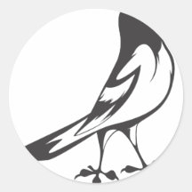 Happy Baltimore Oriole Bird in Black and White Sticker