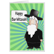 Happy Bar Mitzvah greeting card - Funny Rabbi
