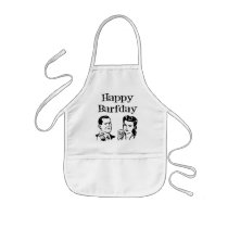 Happy Barfday Retro Man & Woman B&W Aprons