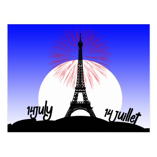 Happy Bastille Day France v3 Postcard