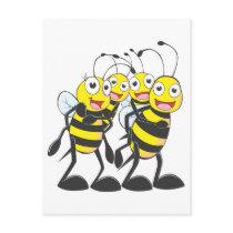 Happy Bee Family Having Fun Together Post Card