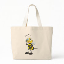 Happy Bee on Phone Tote Bags