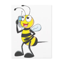 Happy Bee on Phone