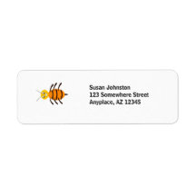 Happy Bee Return Address Label