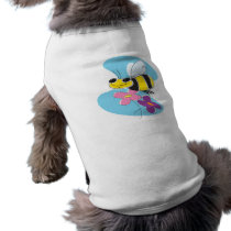 happy bee with pastel flowers pet t-shirt