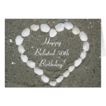 Happy Belated 50th Birthday Seashell heart card
