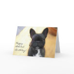 Happy Belated Birthday French Bulldog art card