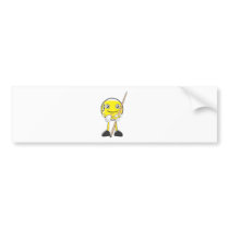 Happy Billiard Nine Ball Player Bumper Sticker