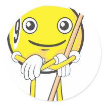 Happy Billiard Nine Ball Player Sticker