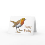 Happy Birday: English Robin: Oil Pastel: Birthday Cards