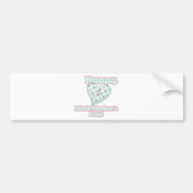 Happy Birth Mothers Day Ribbon Heart Bumper Sticker