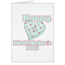 Happy Birth Mothers Day Ribbon Heart Greeting Card