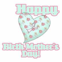 Happy Birth Mothers Day Ribbon Heart Acrylic Cut Out