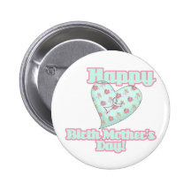 Happy Birth Mothers Day Ribbon Heart Pins