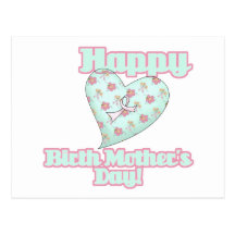 Happy Birth Mothers Day Ribbon Heart Postcards