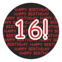 Happy Birthday 16 Sticker