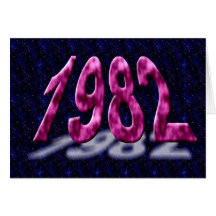 Happy Birthday 1982 Year of Birth 80's space theme Card