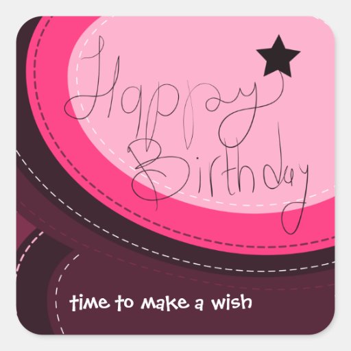 Happy Birthday abstract pink gift seal Stickers