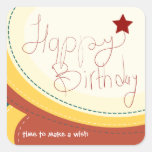 Happy Birthday abstract soft brown gift seal Stickers