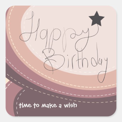 Happy Birthday abstract soft purple gift seal Stickers