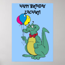 "Happy Birthday Alligator" Poster