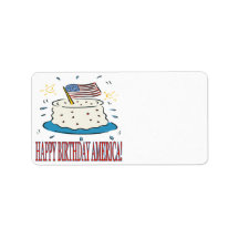 Happy Birthday America Address Labels