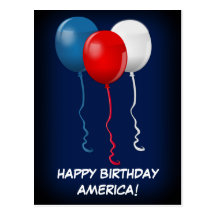 Happy Birthday America (Balloons) Postcard