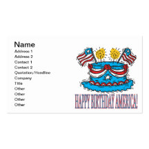 Happy Birthday America Business Card Template