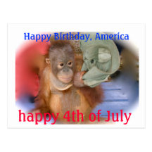 Happy Birthday America Postcard